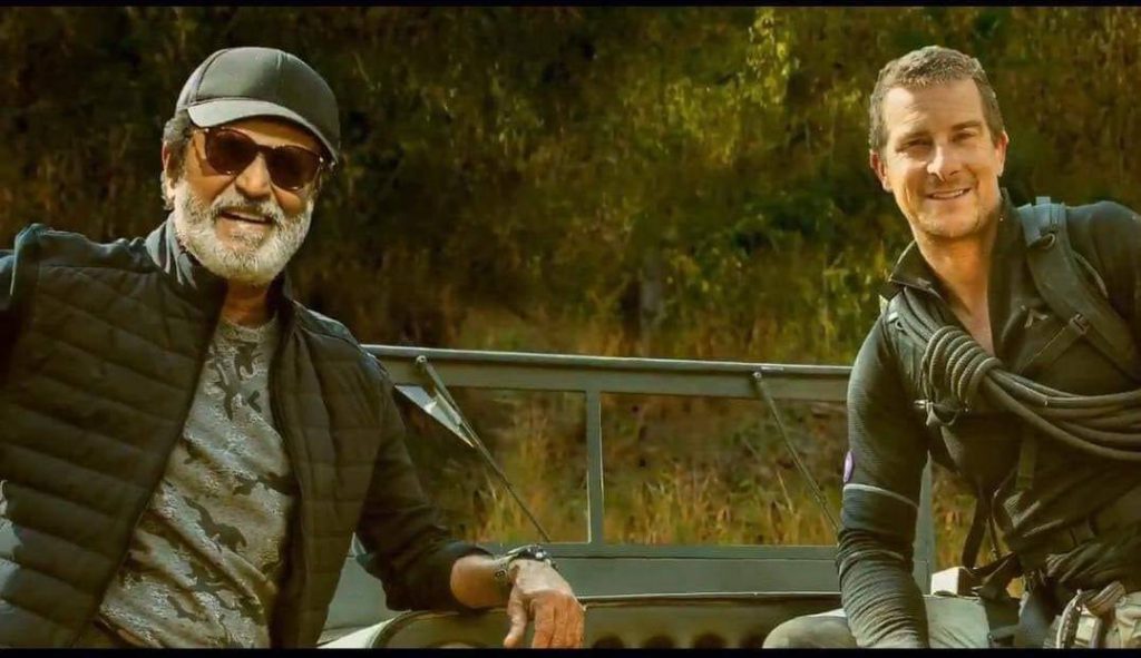Stylish Superstar Rajinikanth with Bear Grylls during ManvsWild shoot