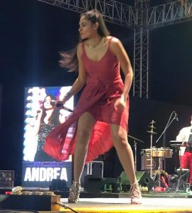 andrea Jeremiah sexy hot thunder thighs show in awards event live show singing