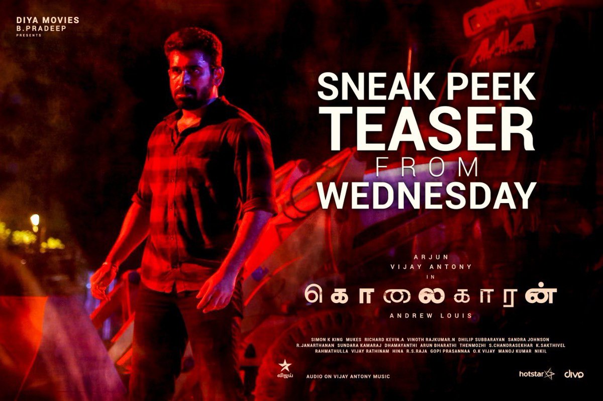 Kolaigaran Sneak Peek Teaser March-20-vijayantony- mrsvijayantony-action-king-arjun