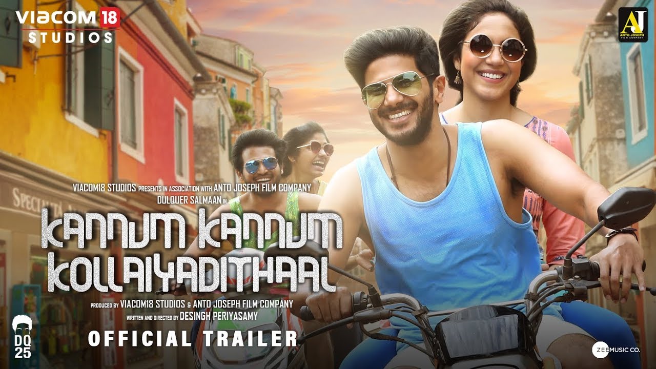 Kannum Kannum Kollaiyadithaal Official Trailer starring Dulquer Salmaan Ritu Varma Gautham vasudev menon