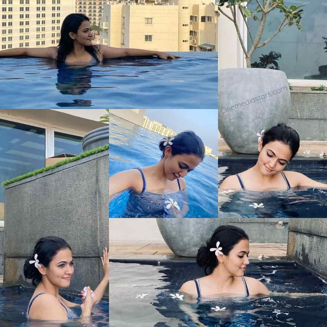 Lovely Mallu Actress Aparna das Chilling in Swimming Pool